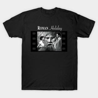 Audrey Hepburn at the Mouth of Truth in Roman Holiday - for Dark Colors T-Shirt